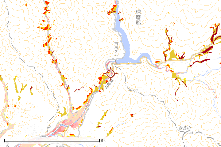 水上村周辺のハザード重ね図