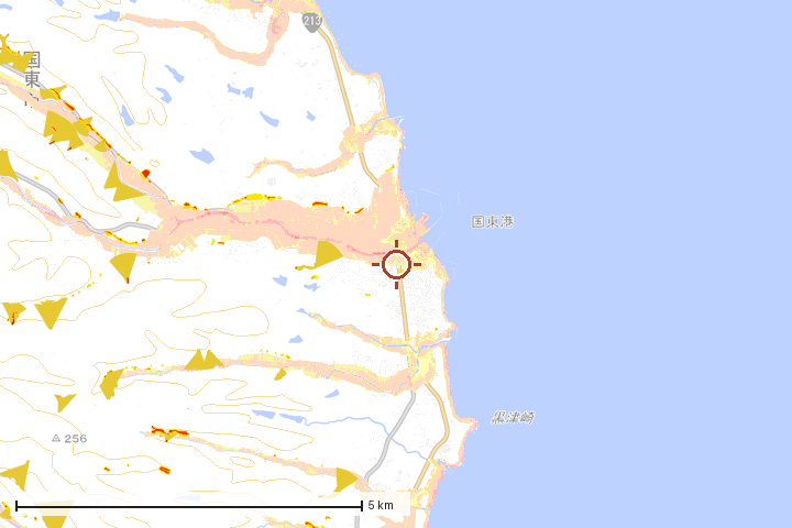 国東市周辺のハザード重ね図