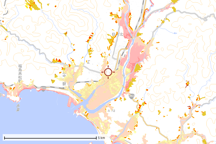 串間市周辺のハザード重ね図