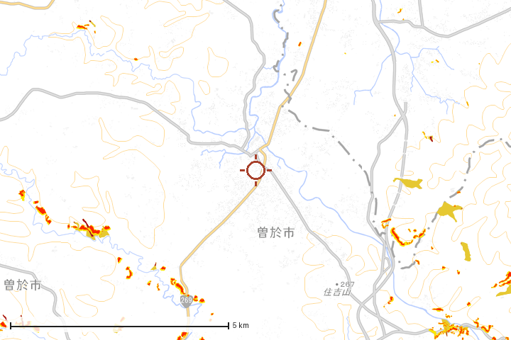 曽於市周辺のハザード重ね図