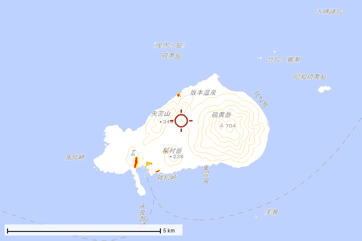 三島村周辺のハザード重ね図