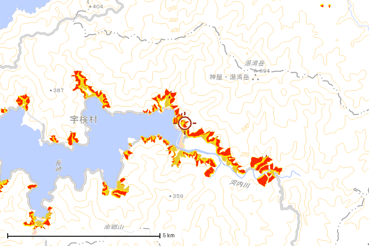 宇検村周辺のハザード重ね図