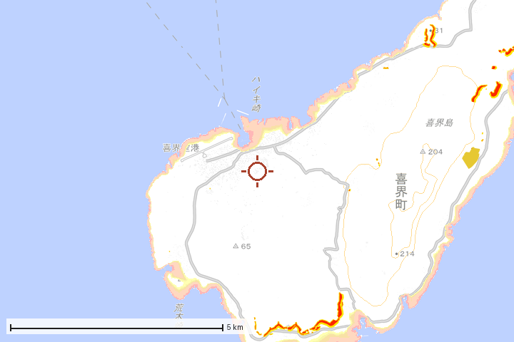 喜界町周辺のハザード重ね図
