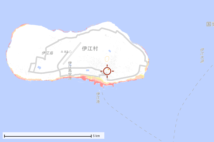 伊江村周辺のハザード重ね図