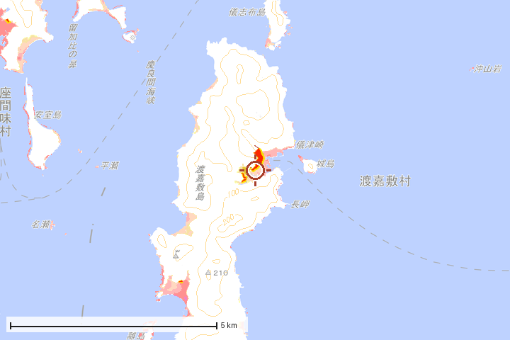 渡嘉敷村周辺のハザード重ね図