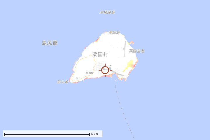 粟国村周辺のハザード重ね図