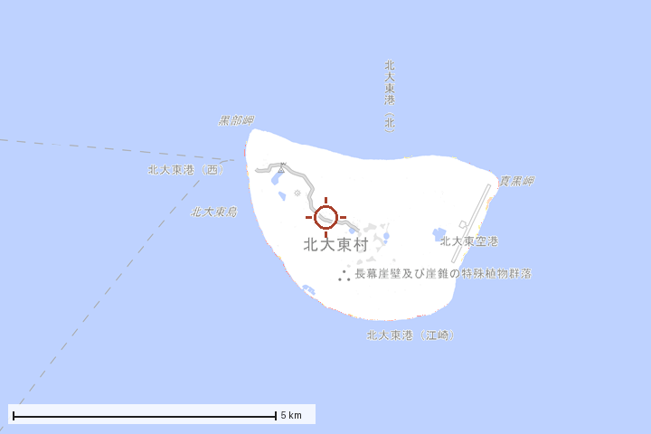 北大東村周辺のハザード重ね図